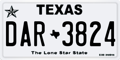 TX license plate DAR3824