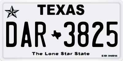 TX license plate DAR3825