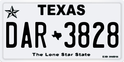 TX license plate DAR3828