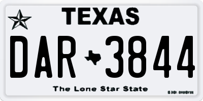 TX license plate DAR3844
