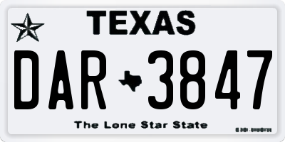 TX license plate DAR3847