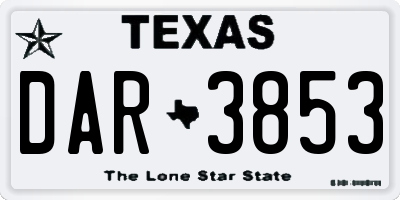 TX license plate DAR3853