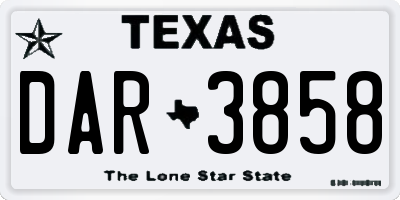 TX license plate DAR3858