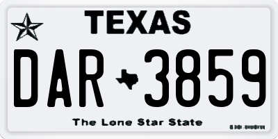 TX license plate DAR3859