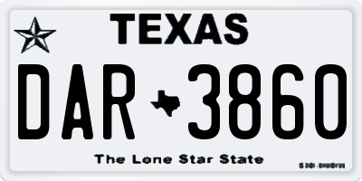 TX license plate DAR3860