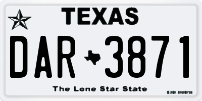 TX license plate DAR3871