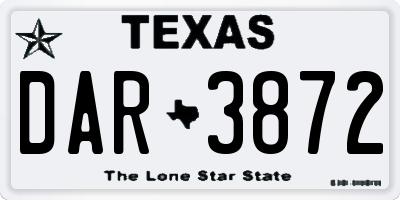 TX license plate DAR3872