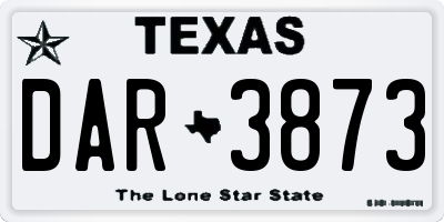TX license plate DAR3873