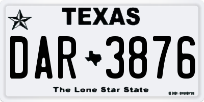 TX license plate DAR3876