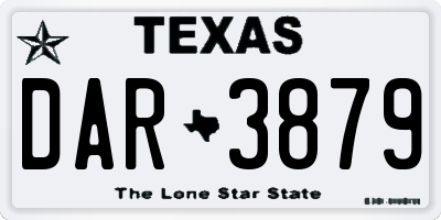 TX license plate DAR3879