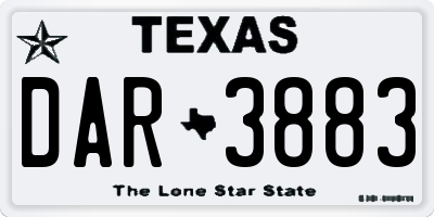 TX license plate DAR3883