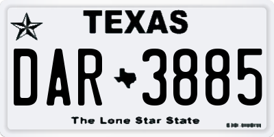 TX license plate DAR3885