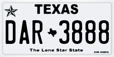 TX license plate DAR3888