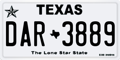 TX license plate DAR3889