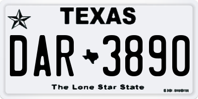 TX license plate DAR3890