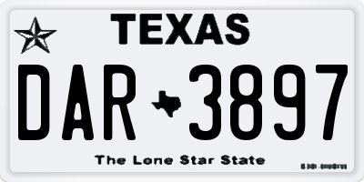 TX license plate DAR3897