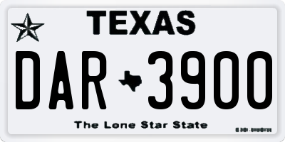 TX license plate DAR3900