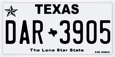 TX license plate DAR3905