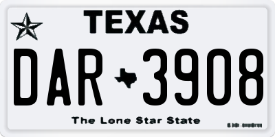 TX license plate DAR3908