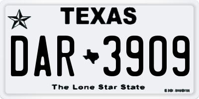 TX license plate DAR3909