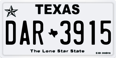 TX license plate DAR3915