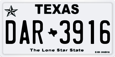 TX license plate DAR3916