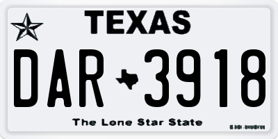 TX license plate DAR3918