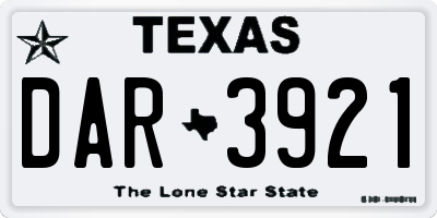 TX license plate DAR3921