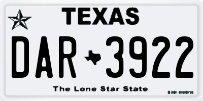 TX license plate DAR3922