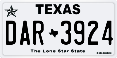 TX license plate DAR3924