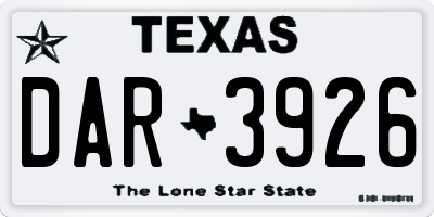 TX license plate DAR3926