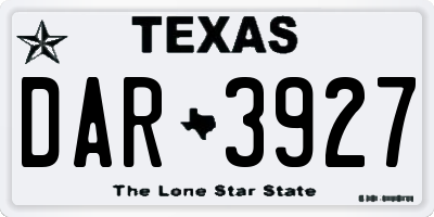TX license plate DAR3927
