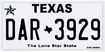 TX license plate DAR3929