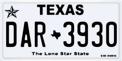 TX license plate DAR3930