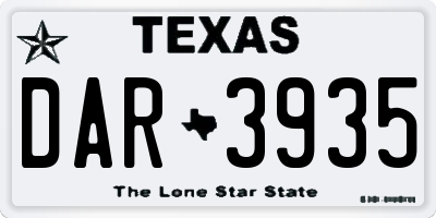 TX license plate DAR3935