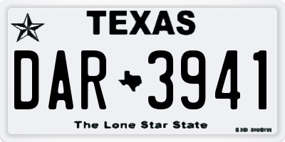 TX license plate DAR3941