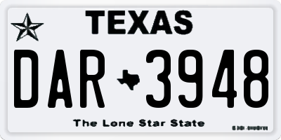 TX license plate DAR3948
