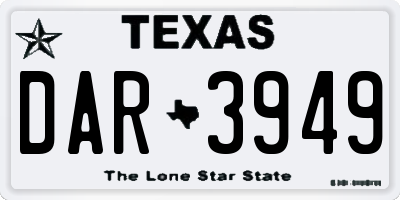 TX license plate DAR3949