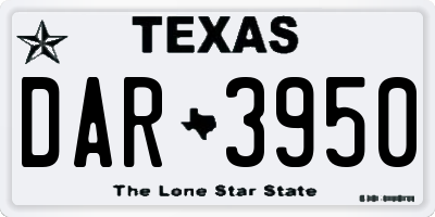 TX license plate DAR3950
