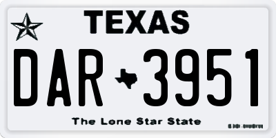 TX license plate DAR3951