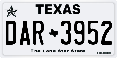 TX license plate DAR3952