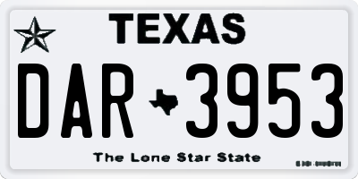 TX license plate DAR3953