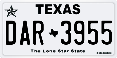 TX license plate DAR3955