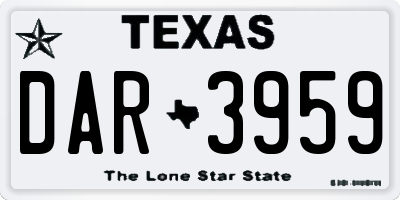 TX license plate DAR3959