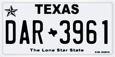 TX license plate DAR3961