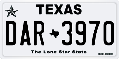 TX license plate DAR3970