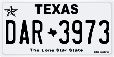 TX license plate DAR3973