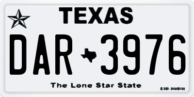 TX license plate DAR3976
