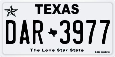 TX license plate DAR3977