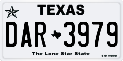 TX license plate DAR3979